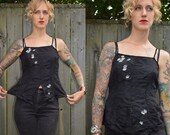 1950's Hand Painted Daisy Geisha Girl Blouse