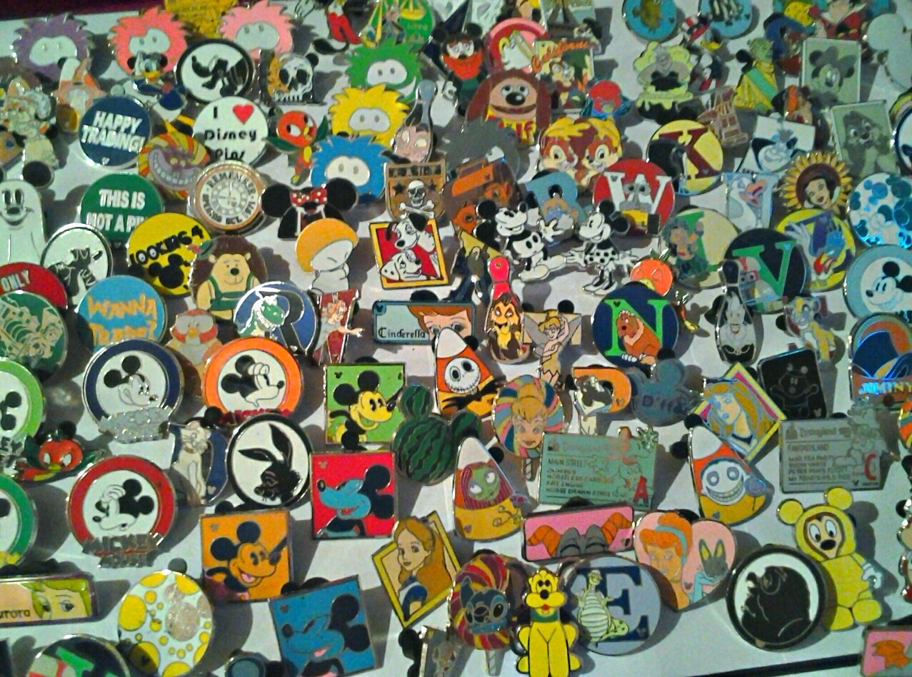 Jar of 200 Disney Pins. Assorted styles