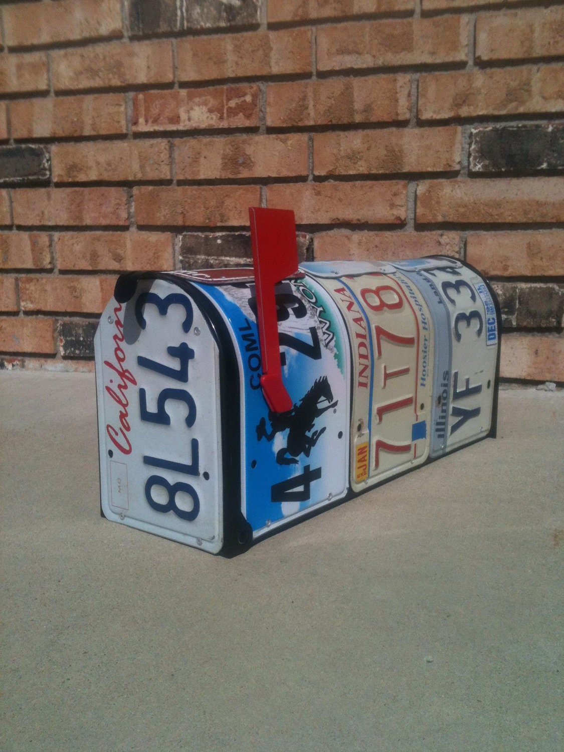 MIXED STATE License Plate Mailbox