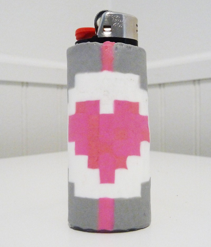 Portal Companion Cube Perler Bead LIGHTER CASE