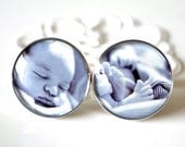 Custom photo cufflinks - use your own photo image - fathers day gift for him