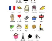 I Dream of Paris (French ABC's)- 8x10 Illustration Print