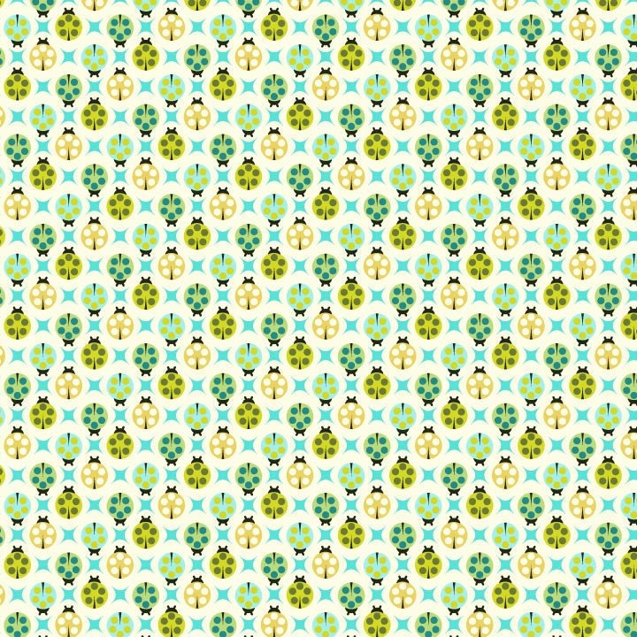 Tula Pink for Free Spirit, The Birds & The Bees, Ladybugs in apple, 1 yard,