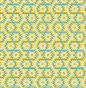 Joel Dewberry for Free Spirit, Notting Hill, Hexagons in aquamarine, 1 yard
