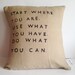 Quote Pillow - Hand-stamped Linen Inspirational Quote Pillow Cover
