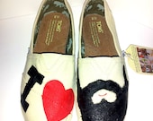 I Heart Beards Painted TOMS