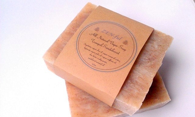Soap Tranquil Sandalwood- Organic All Natural by ZEN-ful, Vegan Soap, Handmade Soap, Cold Processed Soap, Soap For Men