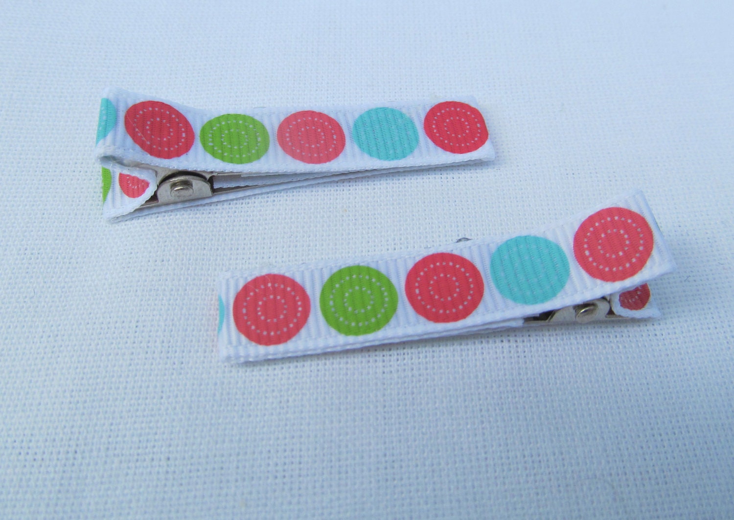 Two Bright Circle Barrettes