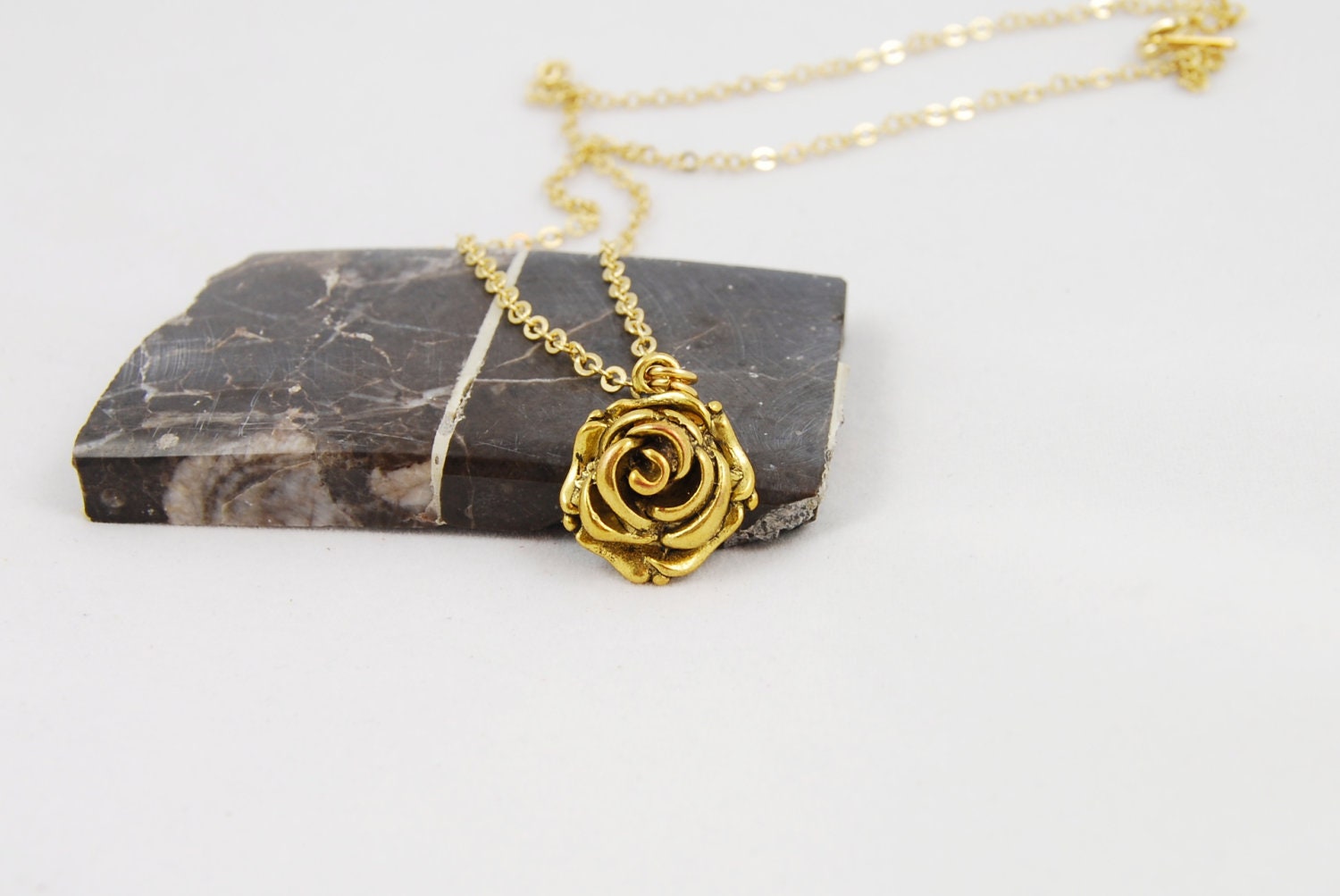 Rose Necklace, Gold