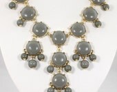 NEW Dark Grey Bubble Bib Necklace,Small Bubble Necklace, Handmade Bubble Jewelry Bib Necklace Statement Necklace(517-20mm)