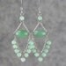Chandelier Earrings jade green beaded chinese dangle stone