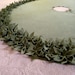 54" Christmas Tree Skirt in Olive Green with hand cut and hand sewn flowers at the bottom.. "FREE SHIPPING"