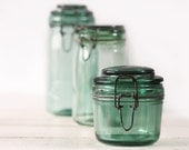 1 ORIGINAL Vintage Green french canning jar SOLIDEX  LARGE Size