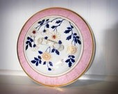 Blue Gold and Pink Flowers Antique Chamber Pot lid