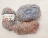 Fuzzy Yarn in Light Pink and Blue Destash