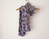 Pink and Grey Fuzzy Scarf