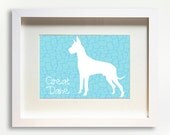 Modern Silhouette Great Dane Dog Print Design