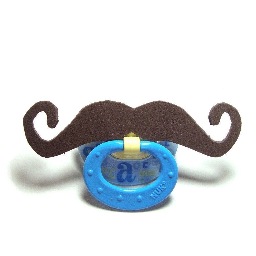 Brown Mustache pacifier 6 to 18 months