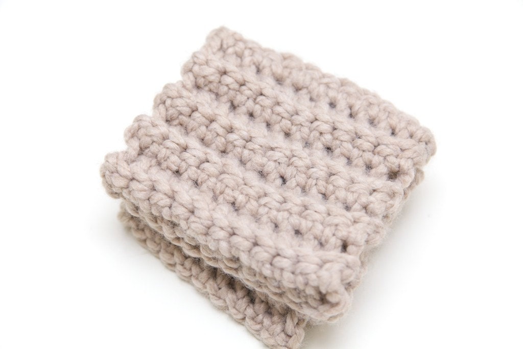 Chunky Boot Cuffs in Oatmeal - Boot Warmers - Boot Toppers