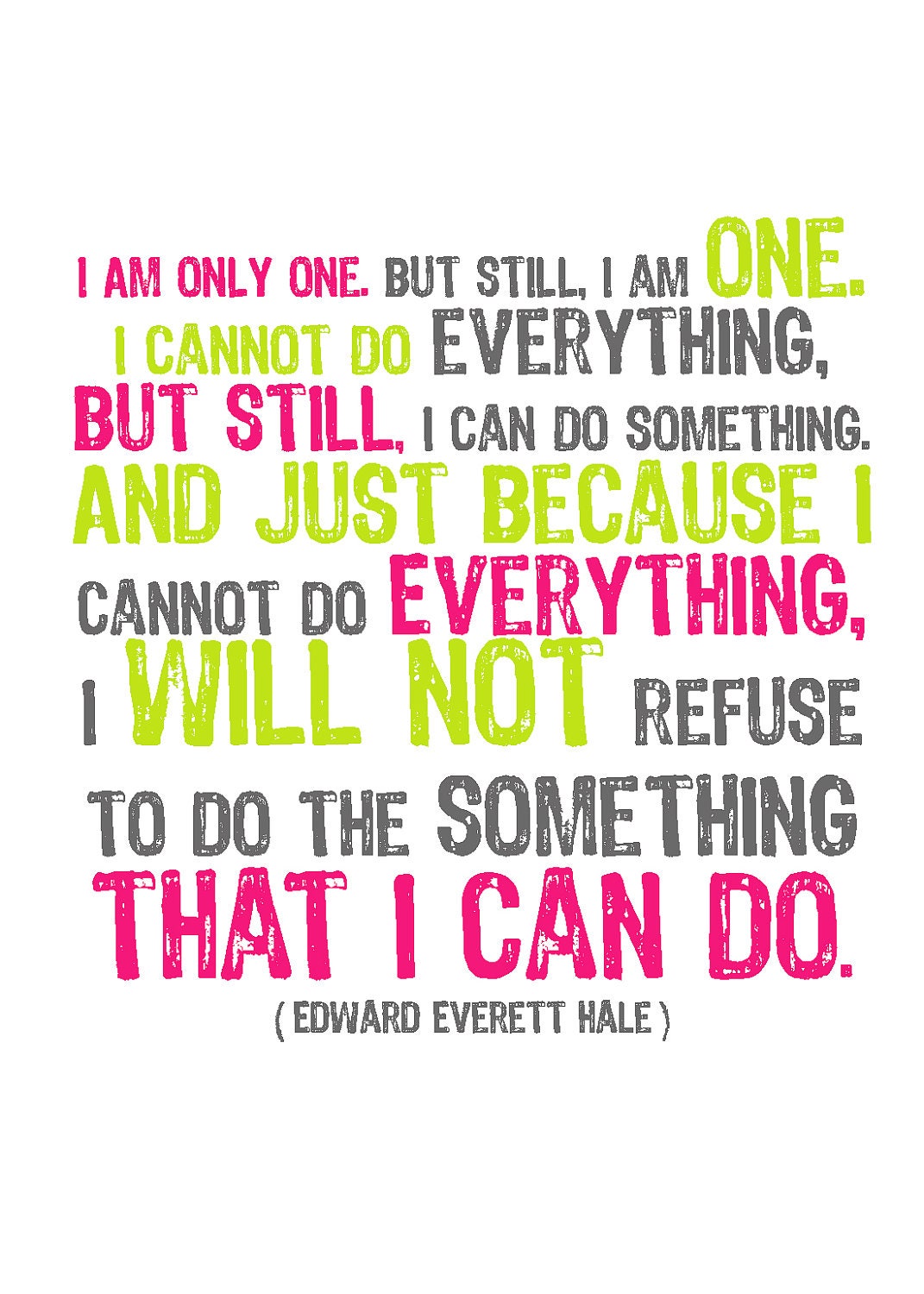 5x7 "I am One" art print (you choose colors)