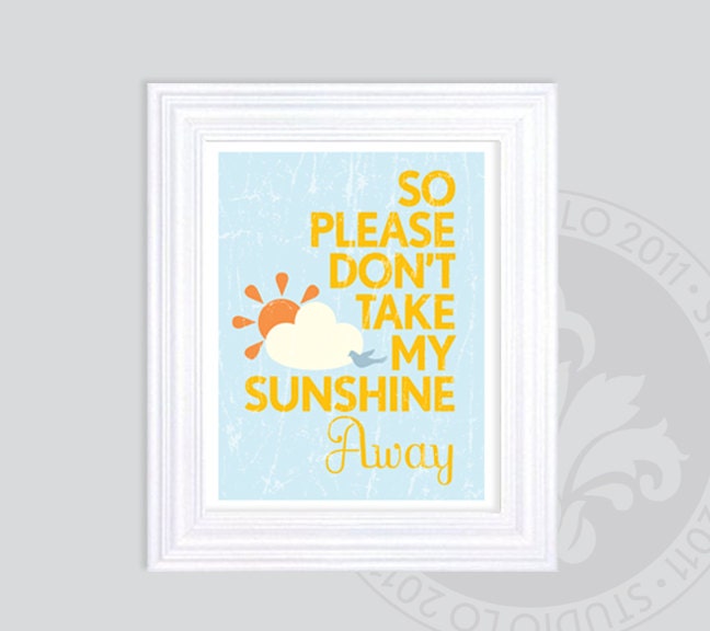 4pc You Are My Sunshine prints // 11x14 // Children's lullaby. Click to see all four prints. StudioLO2011