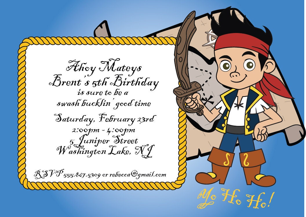 Jake and the Neverland Pirates, Boys Birthday Invitations Il_570xn
