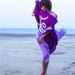 Sarong - Beach Cover Up - Purple, Violet - Pareo, Wrap, Stole, Shrug, Scarf - Extra Large, Extra Long - Bridesmaid Beach Gift - Hand Painted