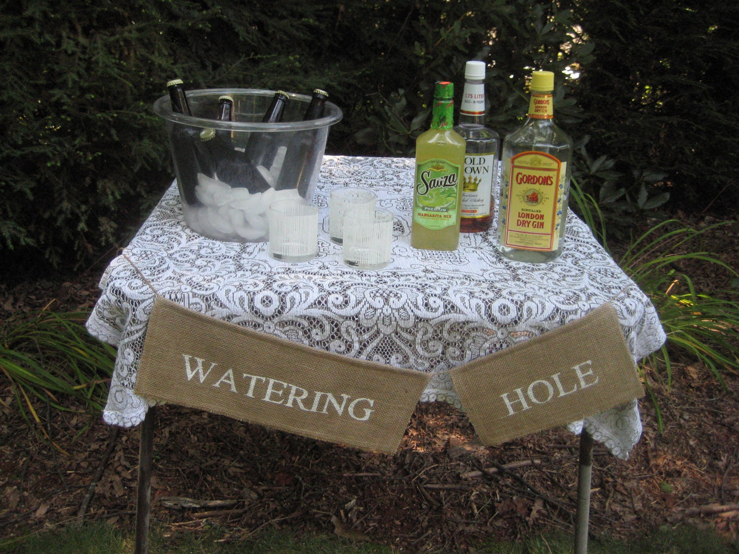 Burlap Banner Rustic Wedding Decor Watering Hole