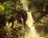 Fairytale Falls Photo,  Travel, Fine Art Nature Photography, 8x10, Waterfall Laos, fantasy, fall, mystic, romantic, serene