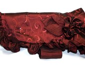 Lady Dream Couture Burgundy Embroidered Taffeta  Dog Evening  Coat, Fabric Rose, Swarovsky Beads