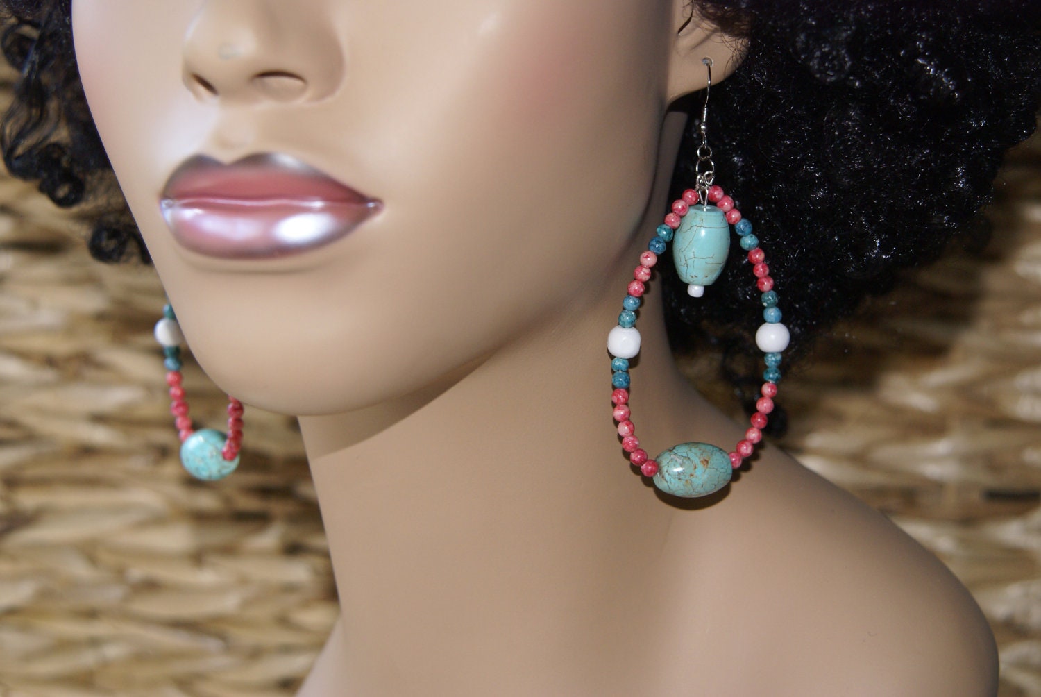 Bohemian Beaded Hoop Earrings
