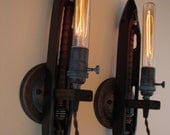 Upcycled Industrial  Sconces Lighting Pair
