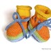 Hand knitted baby shoes Rainbow, baby booties , baby boys shoes /size 0-3M