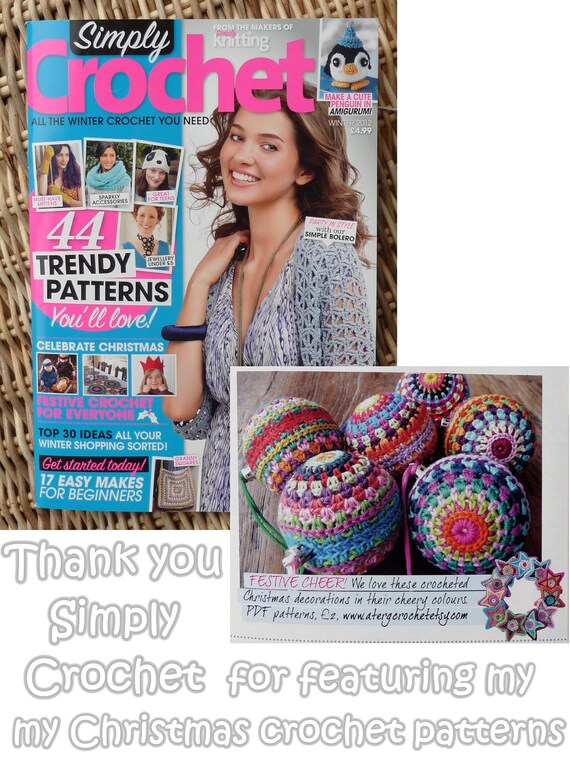 Crochet pattern colorful Christmasball by ATERGcrochet