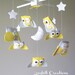 Baby Crib Mobile - Baby Mobile - Yellow and Gray Baby Mobile - Owl Mobile - Neutral Mobile