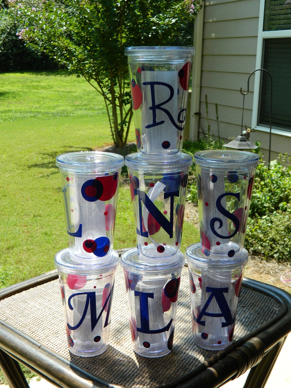 Set of 7 Girls Weekend Personalized Cups/Tumblers  Perfect for Bachelorette Parties, Weekend Getaways, Teams, Sororities,