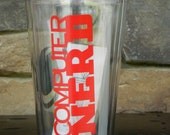 NO SPILL Computer Nerd 16 oz Acrylic Personalized Cup Keeps Cold Drinks Cold for Hours and Hot Drinks Hot for Hours.