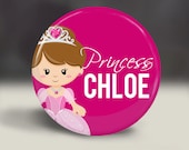 I'm a Princess - Personalized Pocket Mirror, Girl's Birthday Party Favor - Customize Colors, Skin and Hair, Rodeo
