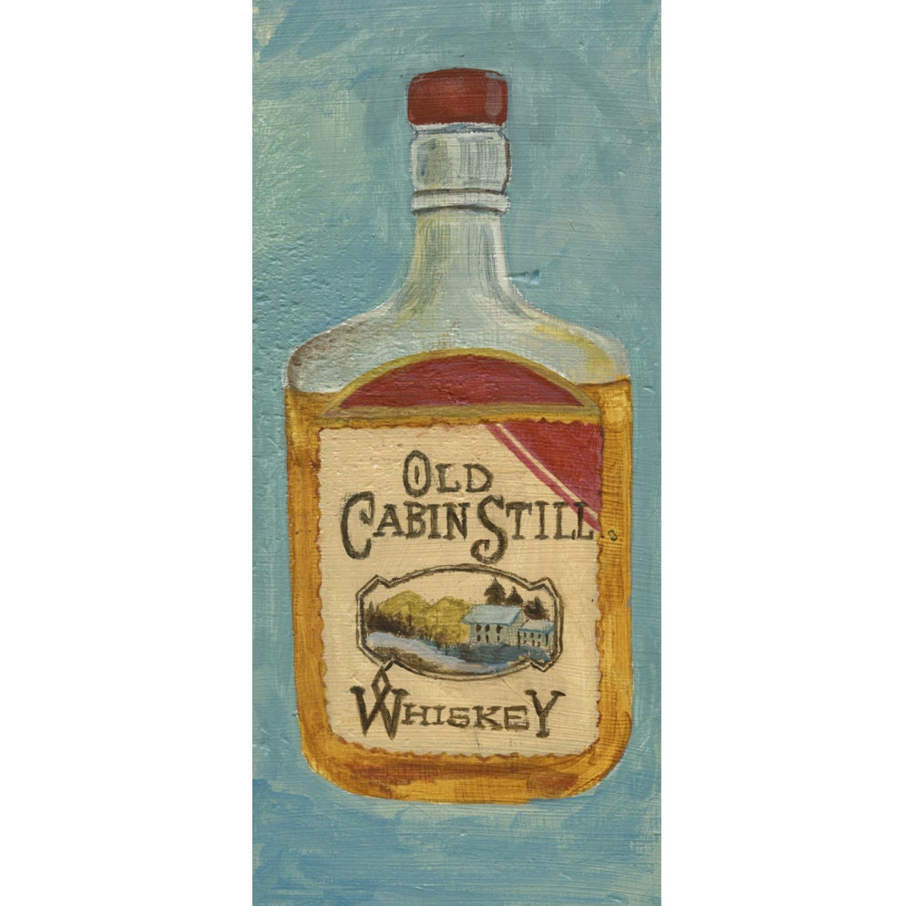 Whiskey Bottle Rustic Art in a Vintage Style 8 x 10