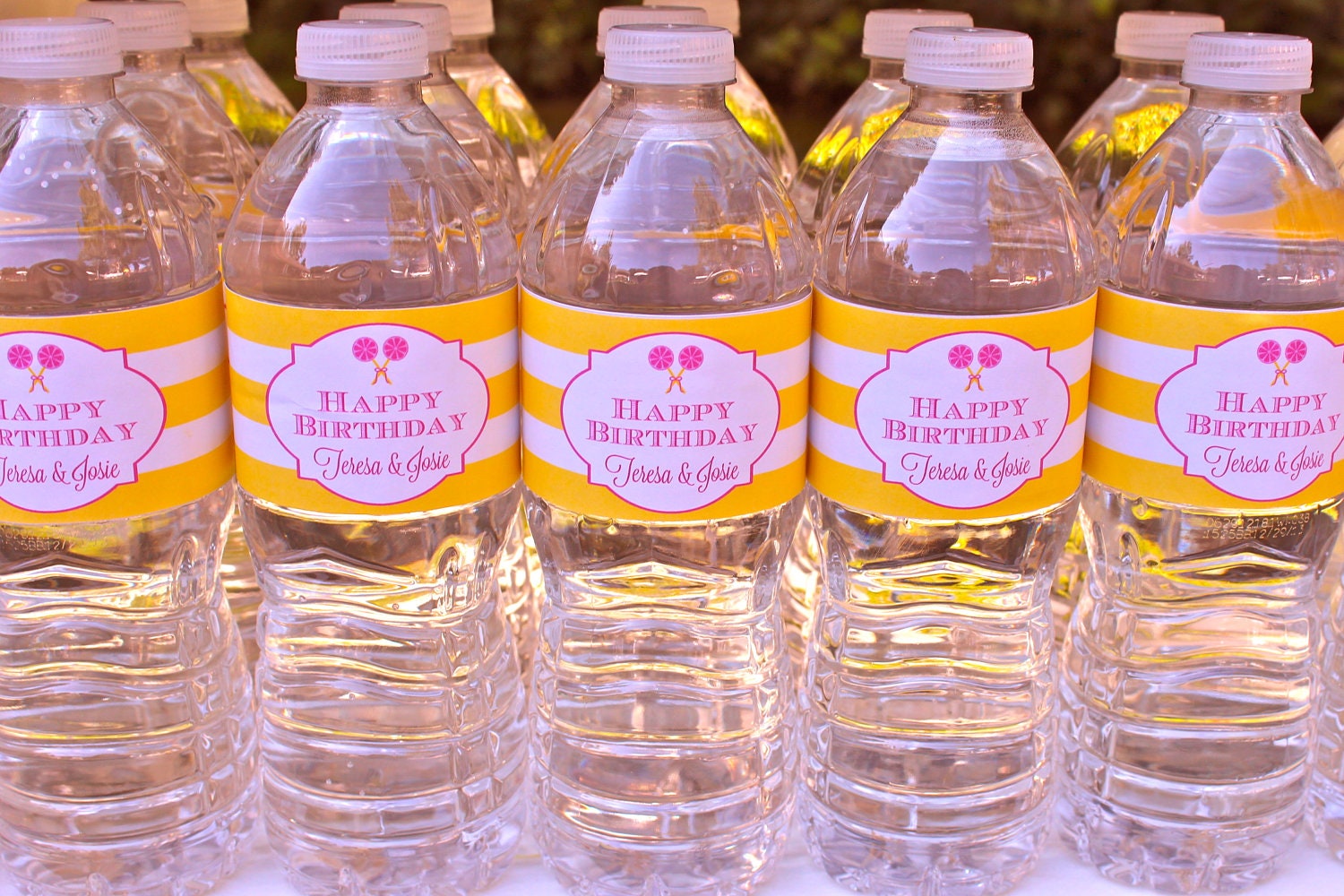Printable Water Bottle Labels- Lollipops and Lemonade by Bloom