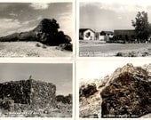 Petrified Forest Arizona 1940s Real Photo Postcards Lot of 4 Overpass Curio, Old Faithful, Agate House
