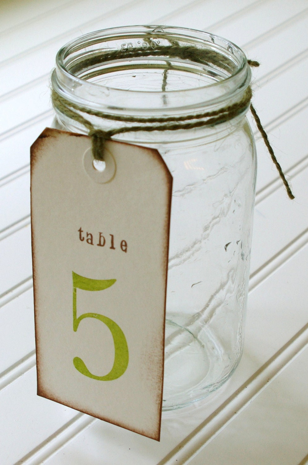 Unique Table Numbers: Hand Stamped Shipping Tags for Garden Shabby Chic Rustic Wedding Decor- Custom Colors