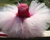 CUSTOM TUTU DRESS Newborn Infant Custom Tutut Dress With Matching Headband and Flower Clip