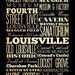 Louisville, Kentucky, Typography Art Poster / Transit / Subway Roll 18X24 - Louisville's Attractions Wall Art Decoration - LHA-216