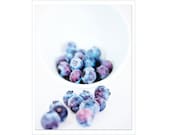 Blue Purple Kitchen Photograph, Kitchen Decor Photo, Blueberries, Blue Purple Wall Decor, 8x10 print, blue photography