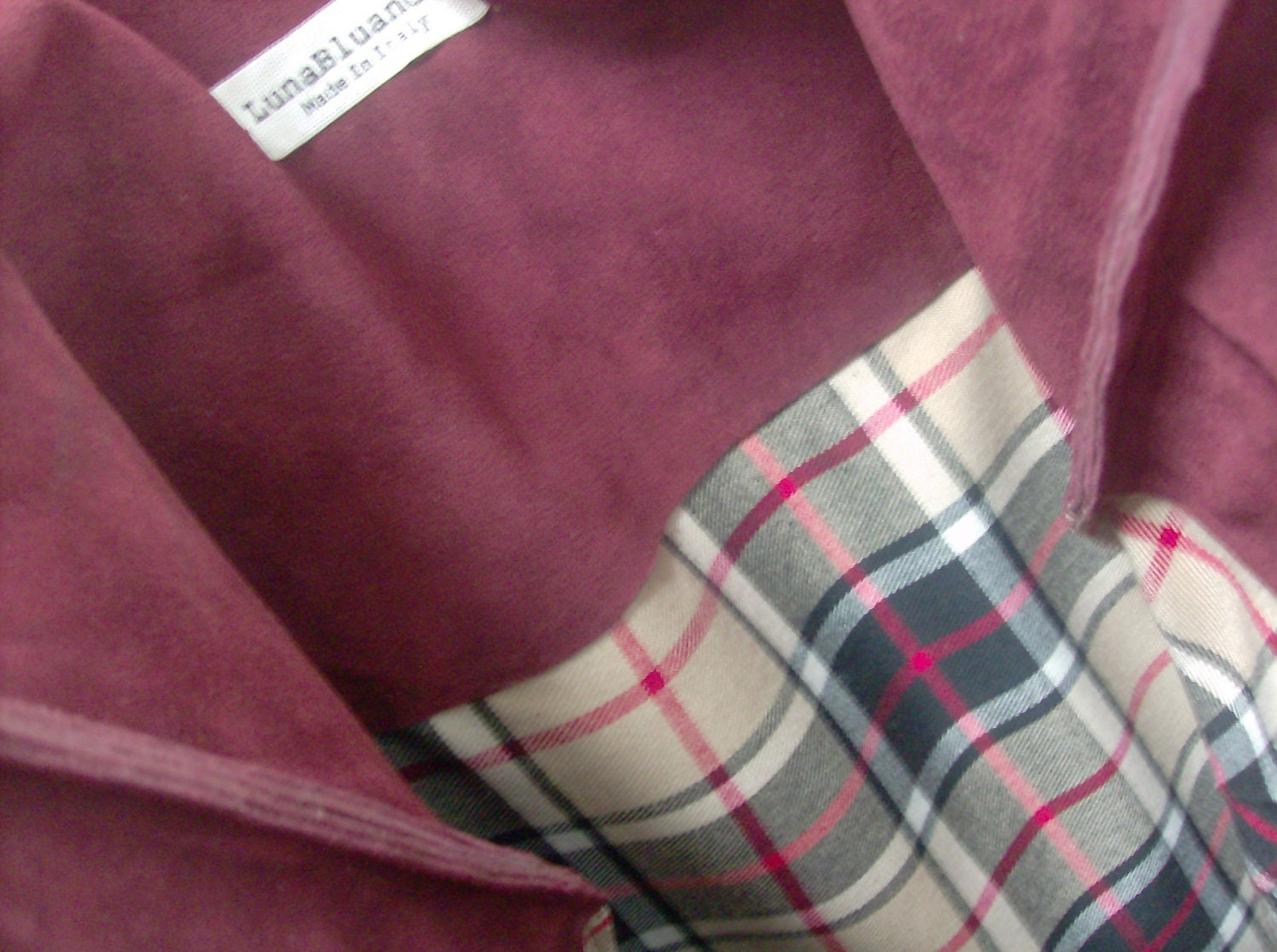 Bordeaux Leather Suede Tote Bag-OOAK