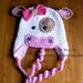 Molly Moo Cow Hat Pattern - Crochet Pattern 4 - Beanie and Earflap Pattern - Newborn to Adult - us or uk Terms - INSTANT DOWNLOAD