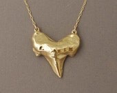 Double Connected Gold Shark Tooth Necklace