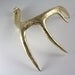 Gold Leaf Deer Antler Art Sculpture High Gloss Black Base