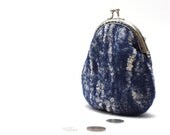 Coin purse - coin pouch - felted wool coin purse navy blue - metal frame purse - Valentine day gift - made to order